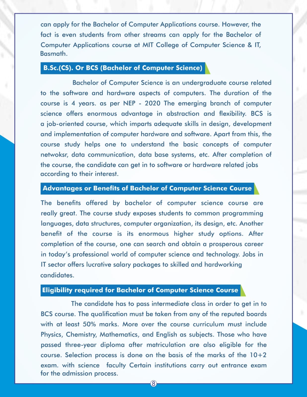 Prospectus page 8